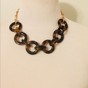 J Crew Factory Tortoise Link Necklace NWT